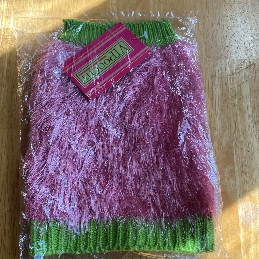 Dog Vipoochy Sweaters size XS pink green mix wool with angora light … - Picture 9 of 10